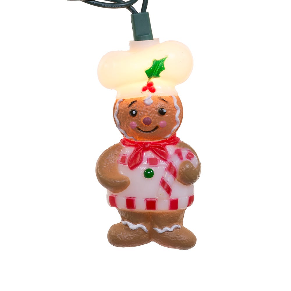 Kurt Adler UL 10-Light Gingerbread Light Set